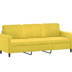 vidaXL Juego de sofás con cojines 2 piezas terciopelo Amarillo Sale