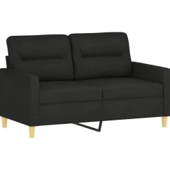 vidaXL Juego de sofás con cojines 3 piezas tela Negro Sale