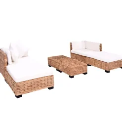 vidaXL Juego de sofás de 16 piezas ratán natural Online