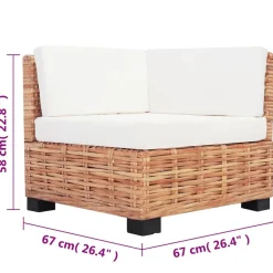 vidaXL Juego de sofás de 16 piezas ratán natural Online