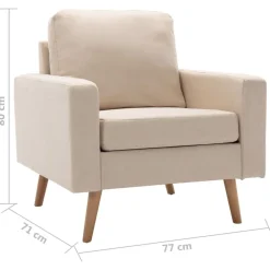 vidaXL Juego de sofás de 2 piezas tela color Crema Online