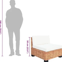 vidaXL Juego de sofás de 27 piezas ratán natural Hot