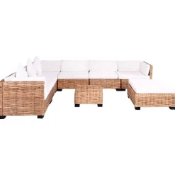 vidaXL Juego de sofás de 27 piezas ratán natural Hot