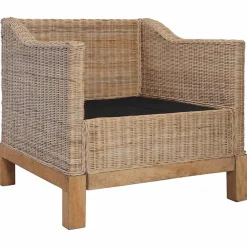 vidaXL Juego de sofás de 2 piezas con cojines de ratán natural Sale