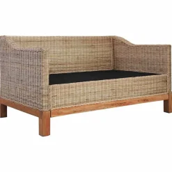 vidaXL Juego de sofás de 2 piezas con cojines de ratán natural Sale