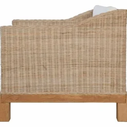vidaXL Juego de sofás de 2 piezas con cojines de ratán natural Sale