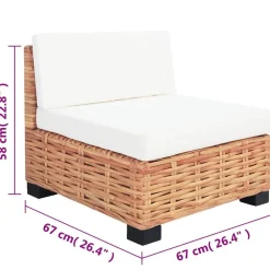 vidaXL Juego de sofás de 14 piezas ratán natural Online