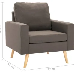vidaXL Juego de sofás de 2 piezas de tela gris taupe Taupé Discount
