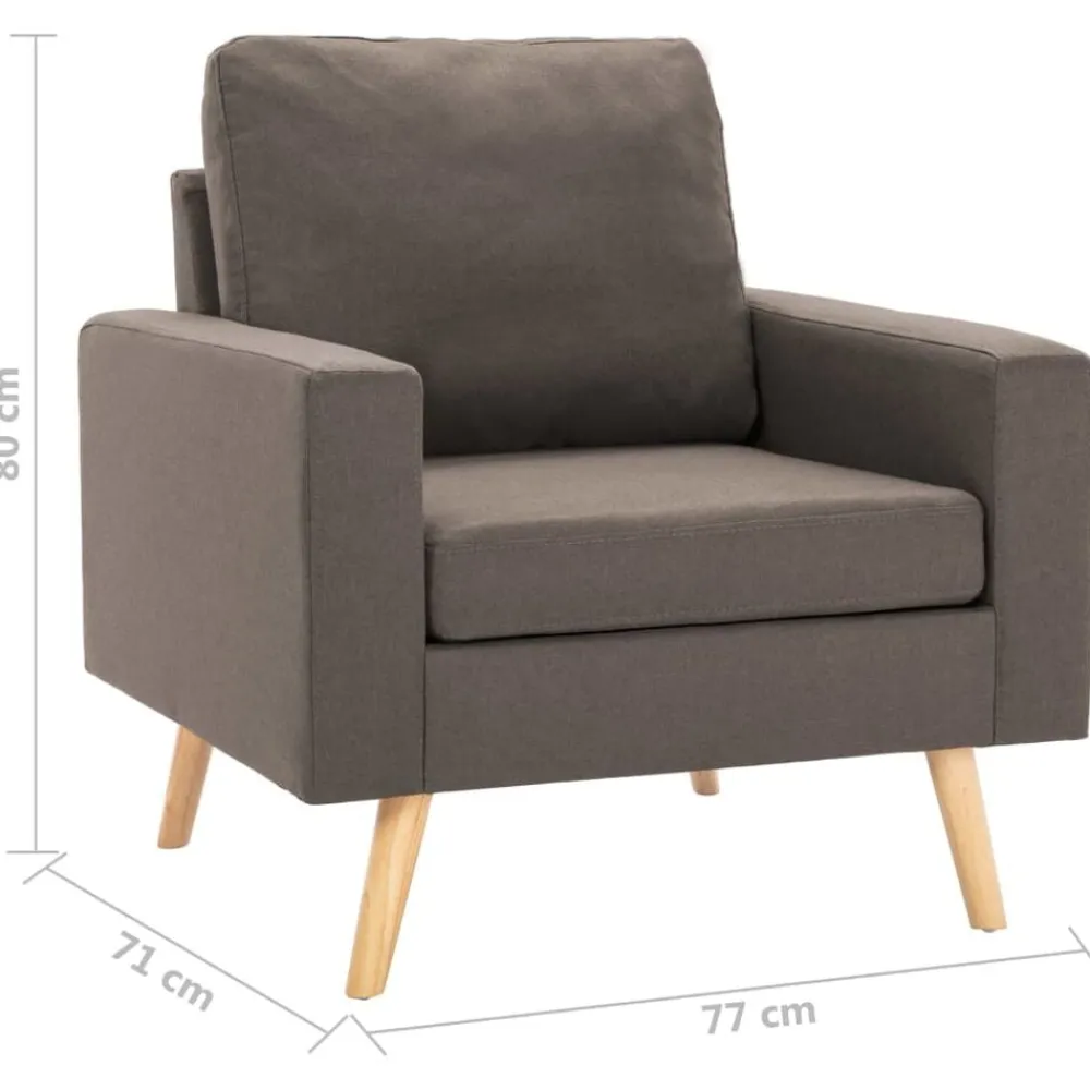vidaXL Juego de sofás de 2 piezas de tela gris taupe Taupé Discount