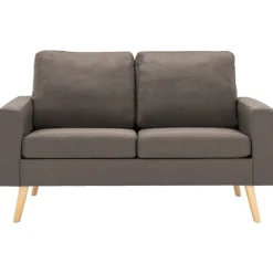 vidaXL Juego de sofás de 2 piezas de tela gris taupe Taupé Discount