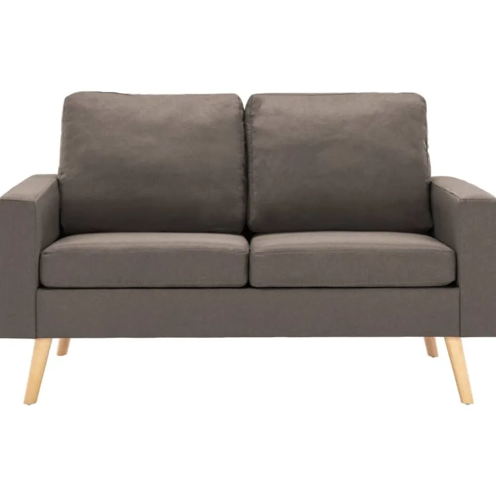 vidaXL Juego de sofás de 2 piezas de tela gris taupe Taupé Discount