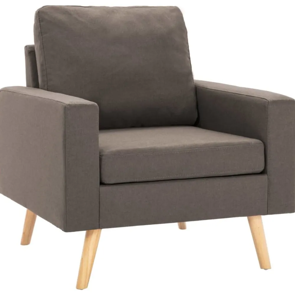 vidaXL Juego de sofás de 2 piezas de tela gris taupe Taupé Discount