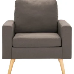 vidaXL Juego de sofás de 2 piezas de tela gris taupe Taupé Discount