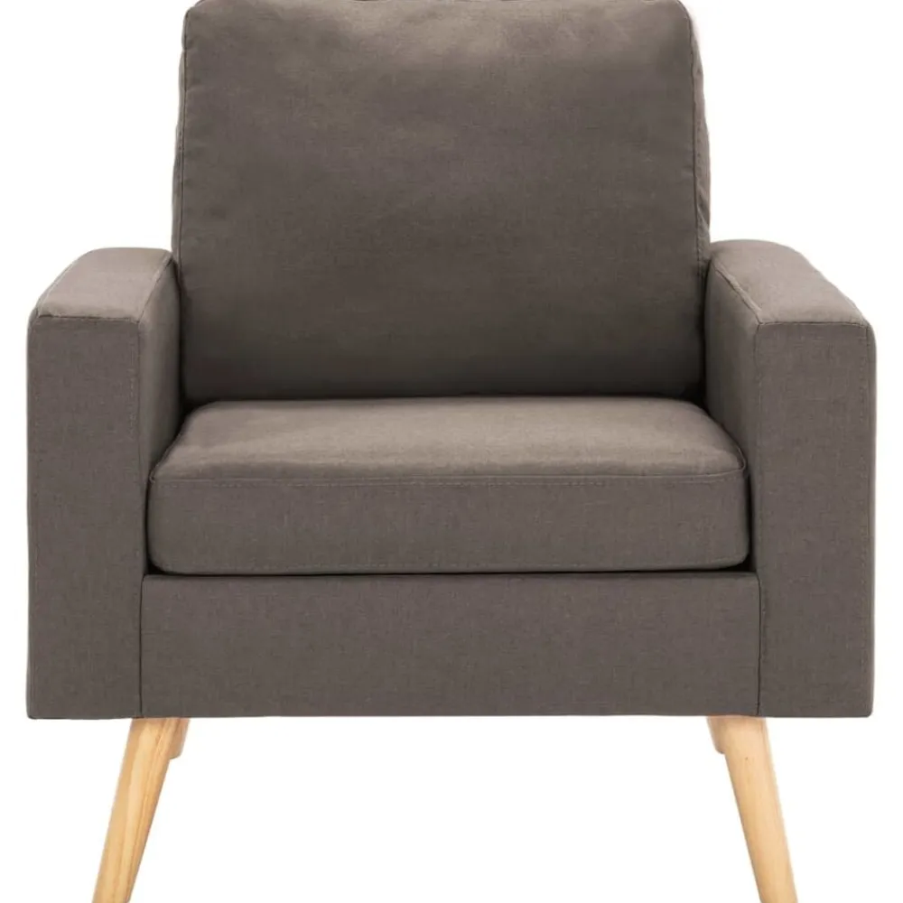 vidaXL Juego de sofás de 2 piezas de tela gris taupe Taupé Discount