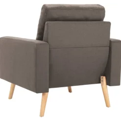 vidaXL Juego de sofás de 2 piezas de tela gris taupe Taupé Discount