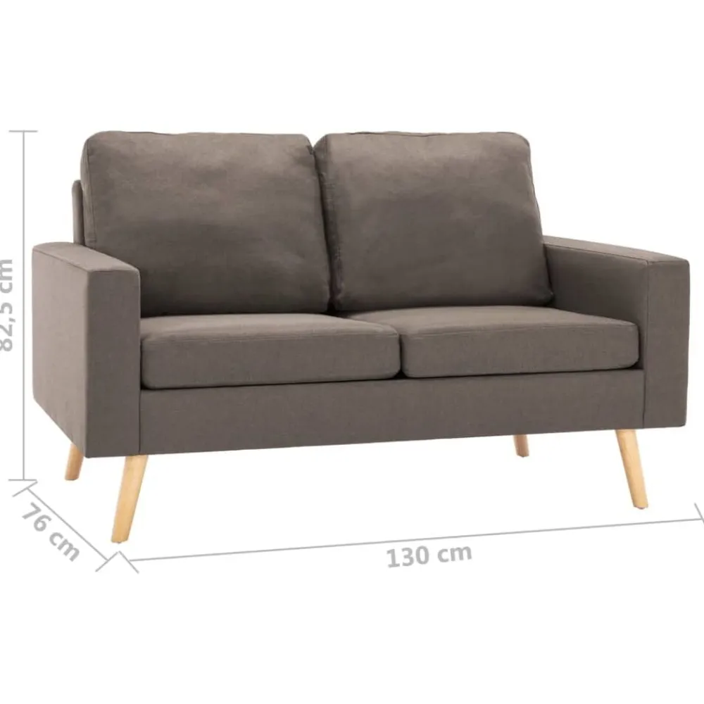 vidaXL Juego de sofás de 2 piezas de tela gris taupe Taupé Discount