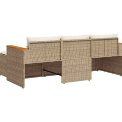 vidaXL Muebles De Jardín-Juego de sofás de jardín con cojines 3 pzas ratán PE