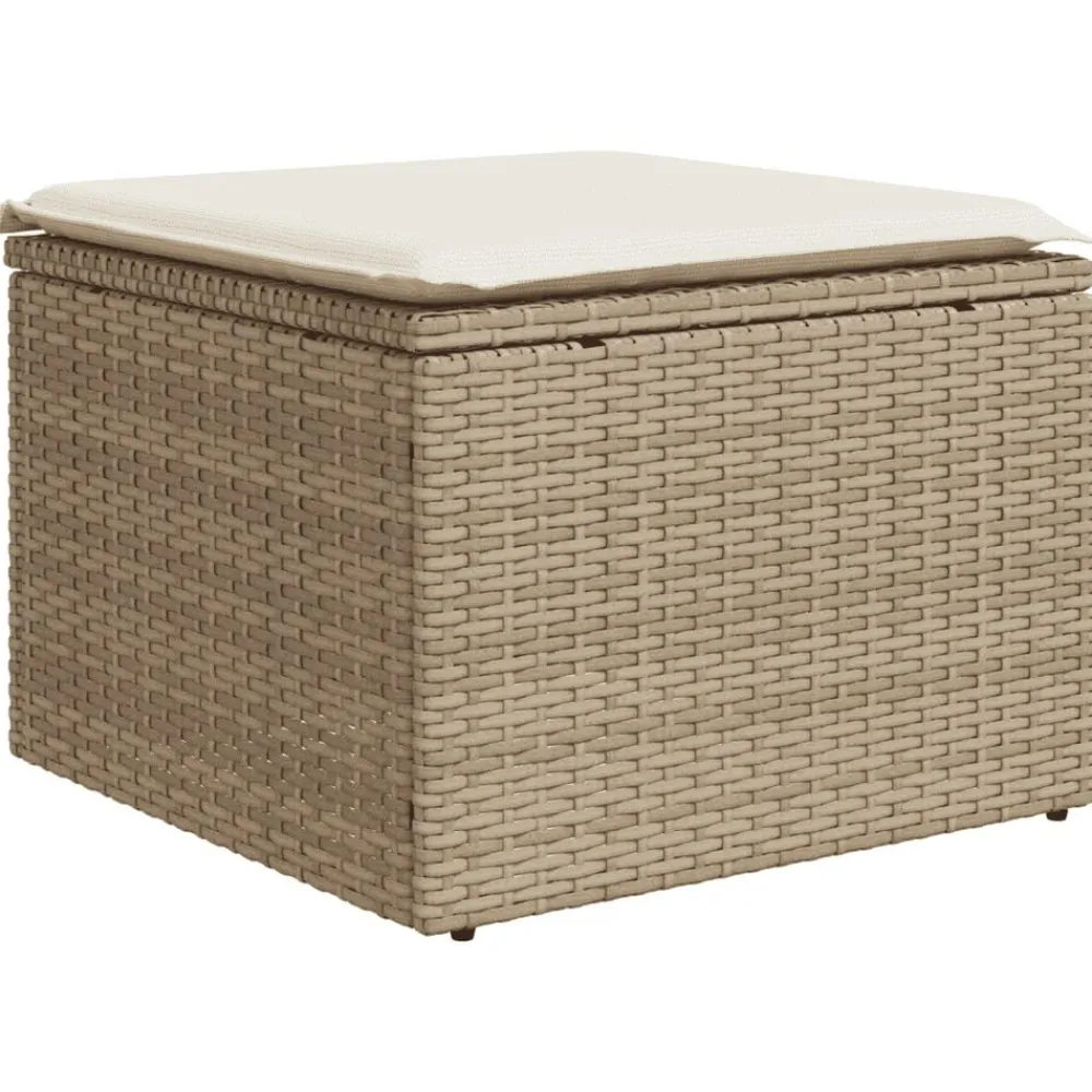 vidaXL Muebles De Jardín-Juego de sofás de jardín con cojines beige 8 pzas ratán PE