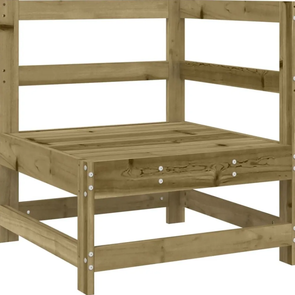 vidaXL Juego de sofás de jardín 7 pzas madera de pino impregnada Impregnado natural Outlet