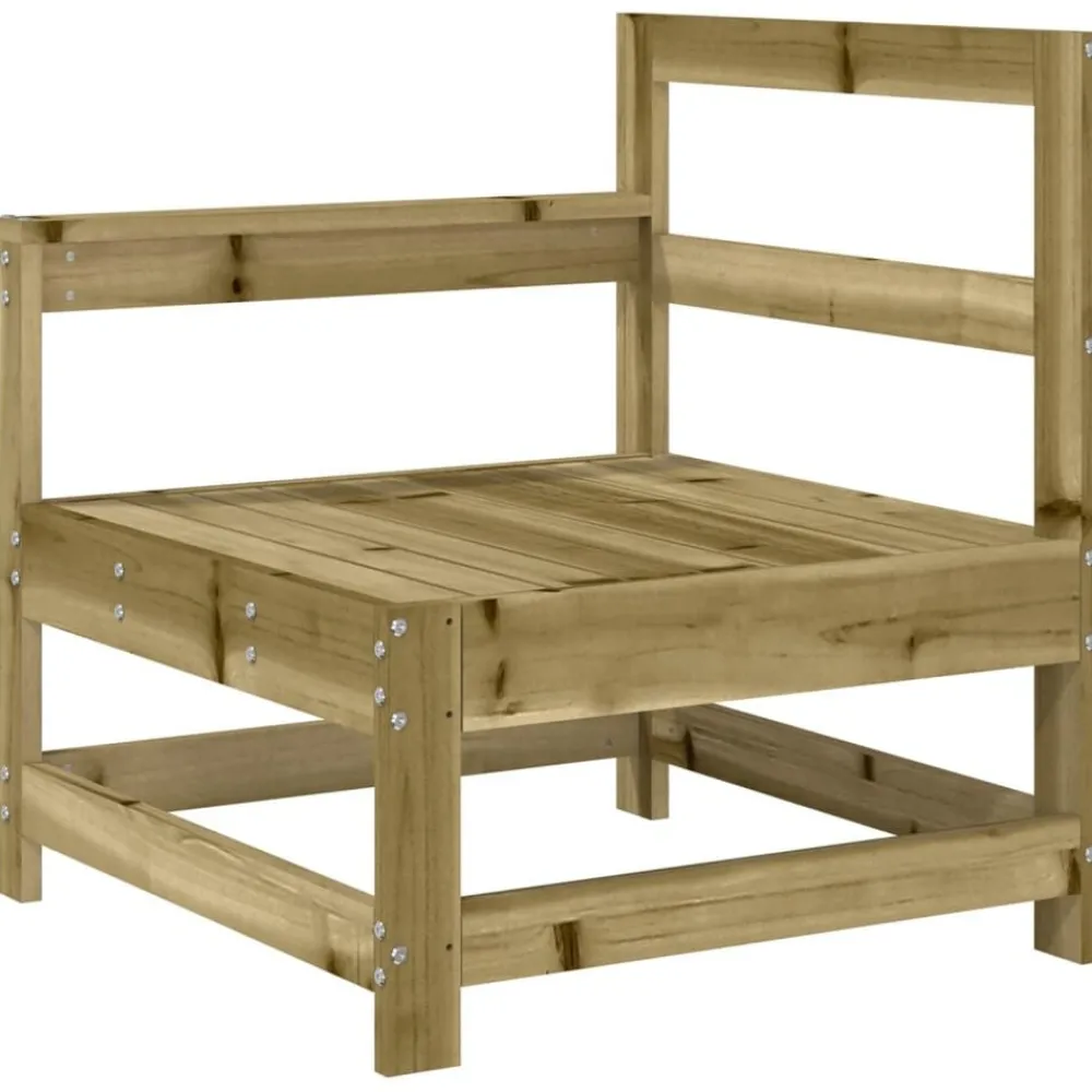 vidaXL Juego de sofás de jardín 7 pzas madera de pino impregnada Impregnado natural Outlet
