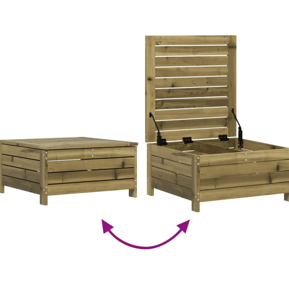 vidaXL Juego de sofás de jardín 7 pzas madera de pino impregnada Impregnado natural Outlet