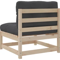 vidaXL Juego de sofás de jardín 6 pzas con cojines madera maciza pino Pino natural Online