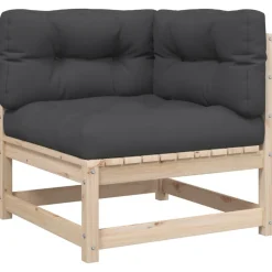 vidaXL Muebles De Jardín-Juego de sofás de jardín 5 pzas con cojines madera maciza pino