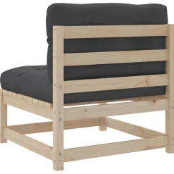 vidaXL Muebles De Jardín-Juego de sofás de jardín 5 pzas con cojines madera maciza pino