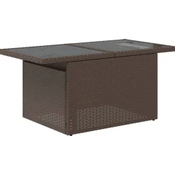 vidaXL Juego de sofás de jardín 7 piezas con cojines ratán PE marrón Marrón y crema New