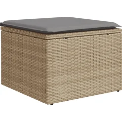 vidaXL Juego de sofás de jardín con cojines beige 8 pzas ratán PE beige y gris claro