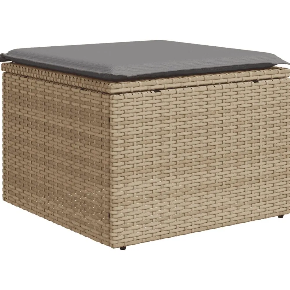 vidaXL Juego de sofás de jardín con cojines beige 8 pzas ratán PE beige y gris claro