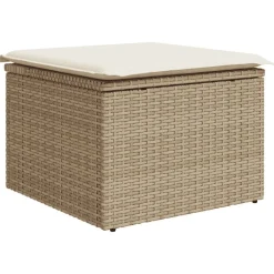 vidaXL Muebles De Jardín-Juego de sofás de jardín con cojines beige 8 pzas ratán PE