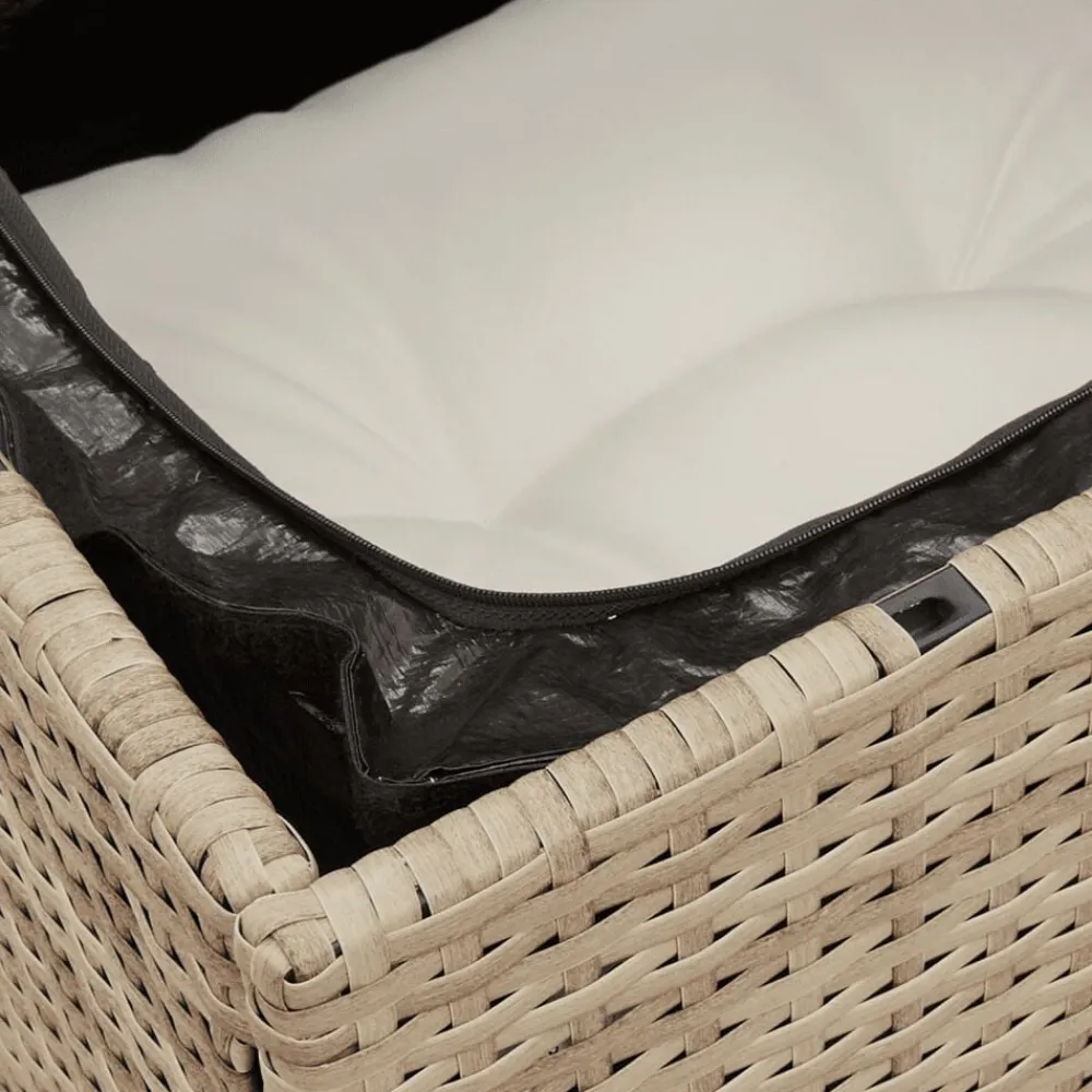 vidaXL Muebles De Jardín-Juego de sofás de jardín con cojines beige 8 pzas ratán PE