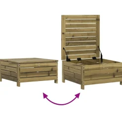 vidaXL Muebles De Jardín-Juego de sofás de jardín 8 pzas madera de pino impregnada