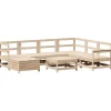 vidaXL Juego de sofás de jardín 8 pzas madera maciza de pino Outlet