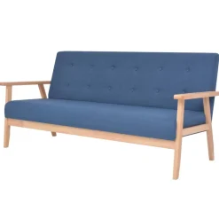 vidaXL Juego de sofás de tela de 2 piezas color Azul Discount