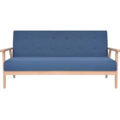 vidaXL Juego de sofás de tela de 2 piezas color Azul Discount