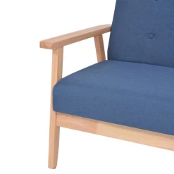 vidaXL Juego de sofás de tela de 2 piezas color Azul Discount