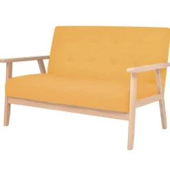 vidaXL Sofás-Juego de sofás de tela de 2 piezas color