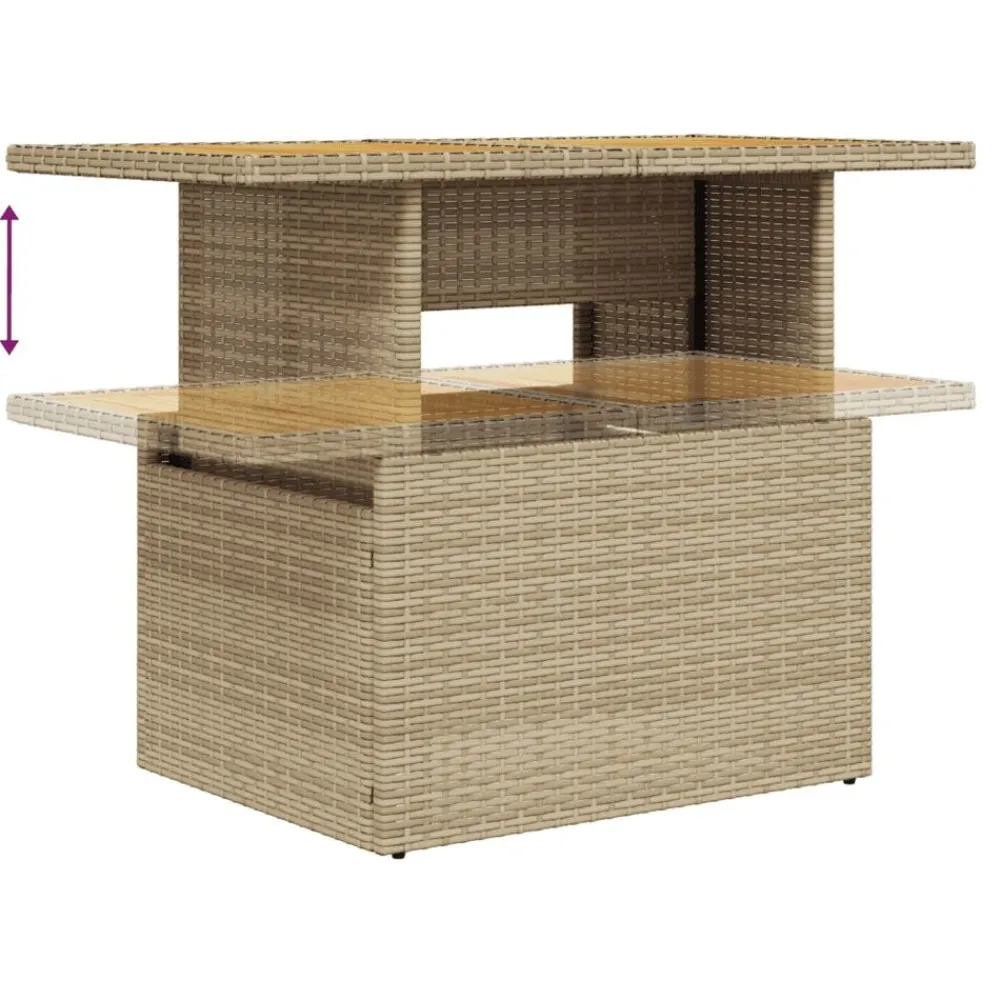 vidaXL Muebles De Jardín-Juego de sofás jardín con cojines 5 pzas ratán sintético beige
