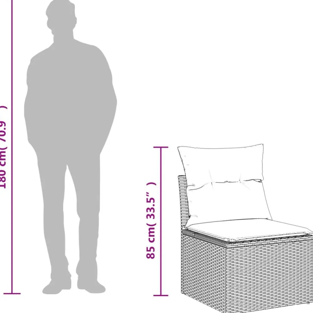 vidaXL Muebles De Jardín-Juego de sofás jardín con cojines 5 pzas ratán sintético beige