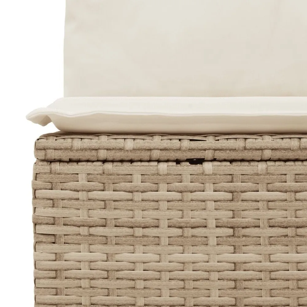 vidaXL Muebles De Jardín-Juego de sofás jardín con cojines 5 pzas ratán sintético beige