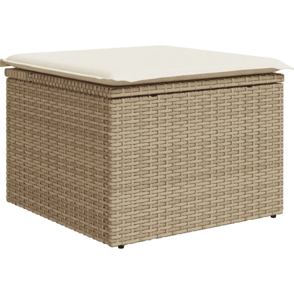 vidaXL Juego de sofás jardín con cojines 5 pzas ratán sintético beige beige y crema New