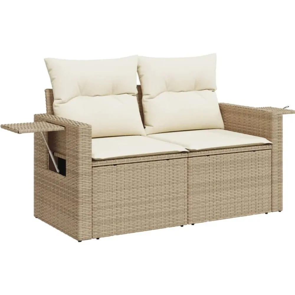 vidaXL Juego de sofás jardín con cojines beige 10 pzas ratán sintético beige y crema Best