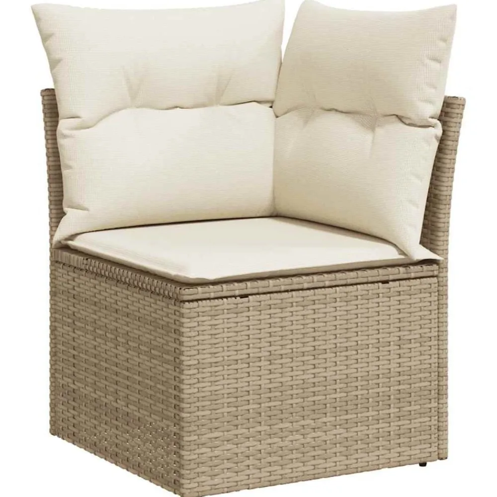 vidaXL Juego de sofás jardín con cojines beige 10 pzas ratán sintético beige y crema Best