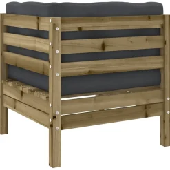 vidaXL Juego de sofás jardín 6 pzas con cojines madera pino impregnada Impregnado natural Best