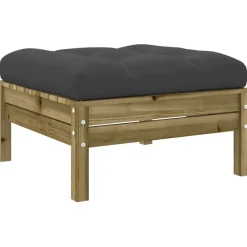 vidaXL Juego de sofás jardín 6 pzas con cojines madera pino impregnada Impregnado natural Best
