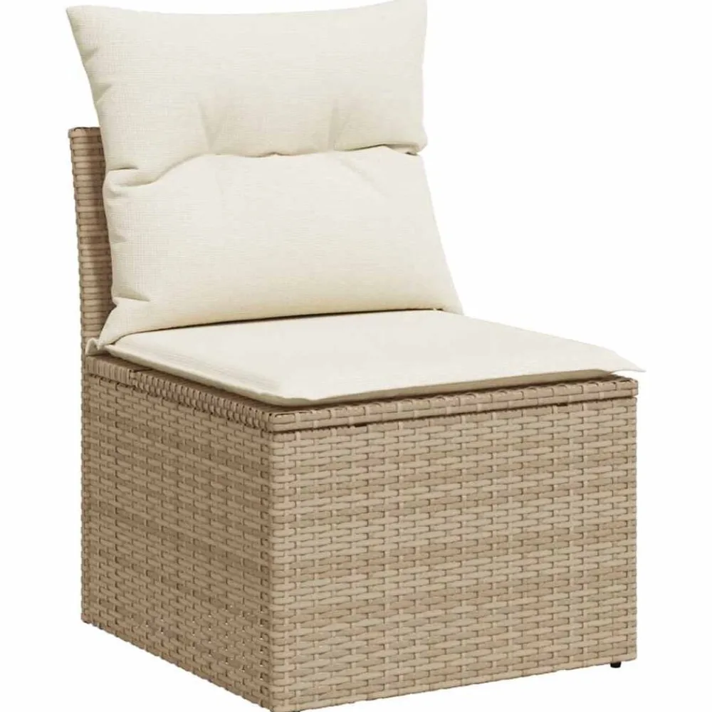 vidaXL Juego de sofás jardín con cojines 5 pzas ratán sintético beige beige y crema Best