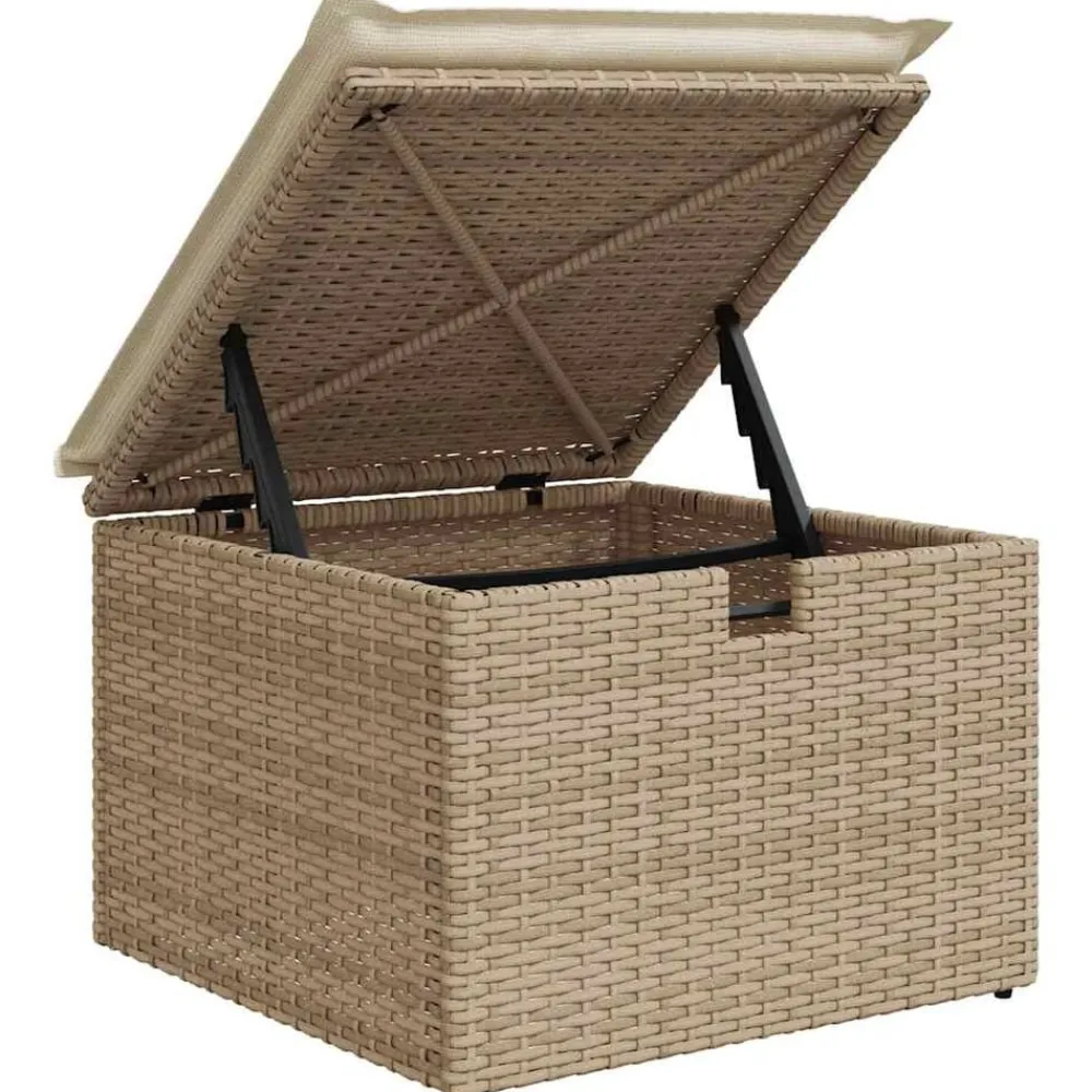vidaXL Juego de sofás jardín con cojines 5 pzas ratán sintético beige beige y crema Best