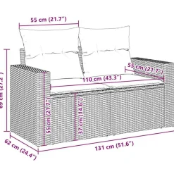 vidaXL Muebles De Jardín-Juego de sofás jardín con cojines 4 pzas ratán sintético beige